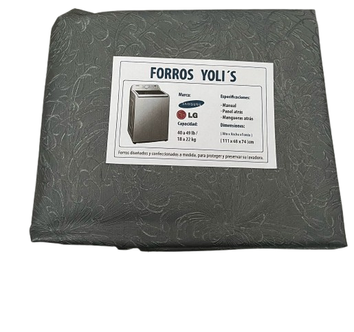 [AN90435X] FORRO PARA LAVADORA - MANUAL MANGUERAS Y PANEL ATRÁS 40-49LB 18-22KG (111X68X74) CM CARGA SUPERIOR GRIS LG CKD90435