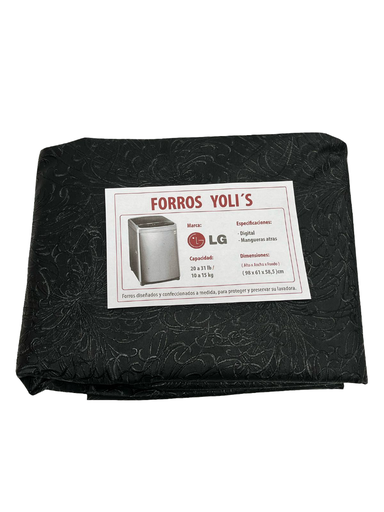 [AN90482X] FORRO PARA LAVADORA MANUAL - DIGITAL Y MANGUERAS ATRÁS 20-31LB 10-15KG (98X61X58,5) CM CARGA SUPERIOR LG NEGRO CKD90482