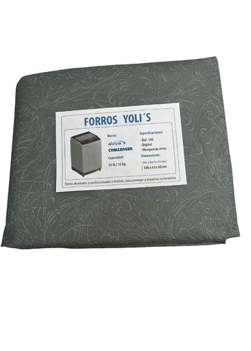 [AN90475X] FORRO PARA LAVADORA MANUAL - DIGITAL Y MANGUERAS ATRÁS - REF. 140-33LB/15KG (100X61X60) CM CHALLENGER GRIS CKD90475
