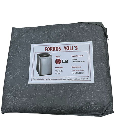 [AN90479X] FORRO PARA LAVADORA MANUAL - DIGITAL Y MANGUERAS ATRÁS 14-19LB/7-9KG (88X55X55) CM CARGA SUPERIOR GRIS LG CKD90479