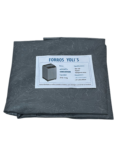 [AN90472X] FORRO PARA LAVADORA MANUAL - DIGITAL Y MANGUERAS ATRÁS - REF. 120-29LB/13KG (97X58X60) CM CARGA SUPERIOR GRIS CHALLENGER CKD90472