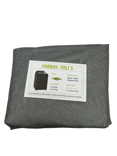 [AN90485X] FORRO PARA LAVADORA MANUAL - DIGITAL Y MANGUERAS ATRÁS 33-40LB/15-18KG (113X63X67) CM CARGA SUPERIOR GRIS HACEB CKD90485